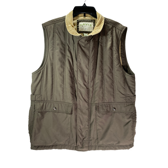 Grandpa Vintage Orvis Mens L Multi-Pocket Gorpcore Quilted Lined Outdoor Vest